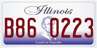 IL license plate B860223