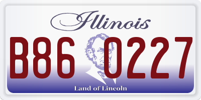 IL license plate B860227