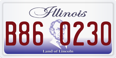 IL license plate B860230