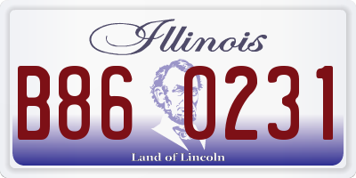 IL license plate B860231