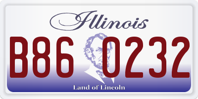 IL license plate B860232