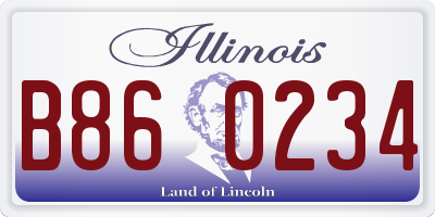 IL license plate B860234