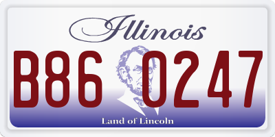 IL license plate B860247