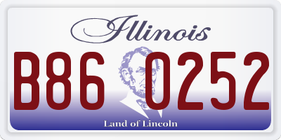 IL license plate B860252