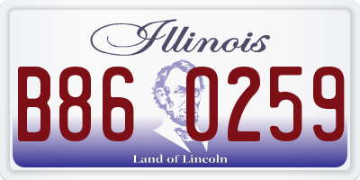 IL license plate B860259
