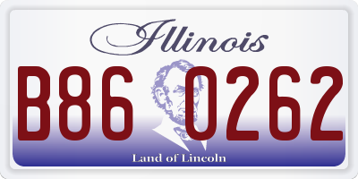 IL license plate B860262
