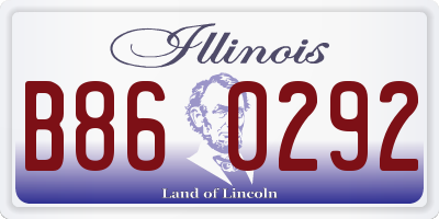 IL license plate B860292