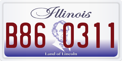 IL license plate B860311