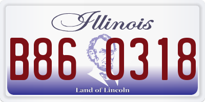 IL license plate B860318