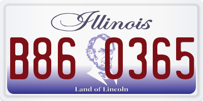 IL license plate B860365