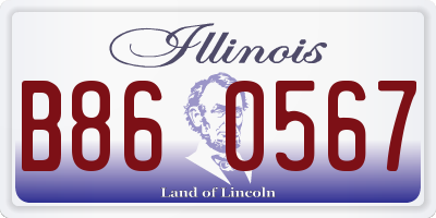 IL license plate B860567