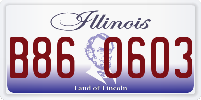 IL license plate B860603