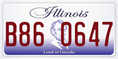IL license plate B860647