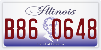 IL license plate B860648