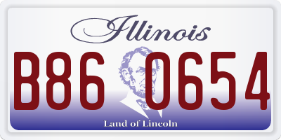 IL license plate B860654