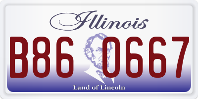 IL license plate B860667