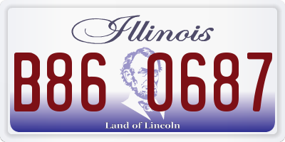 IL license plate B860687