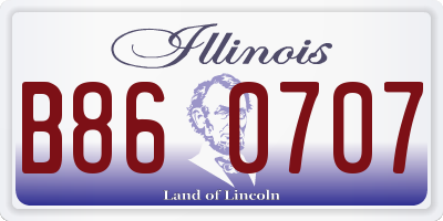 IL license plate B860707