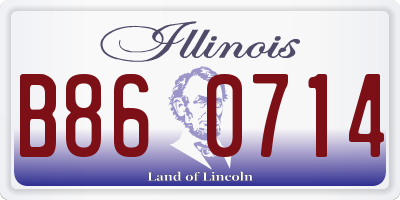 IL license plate B860714
