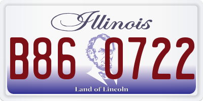 IL license plate B860722