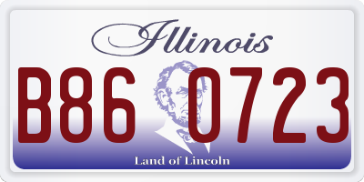 IL license plate B860723