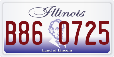 IL license plate B860725