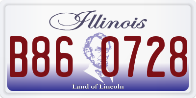 IL license plate B860728