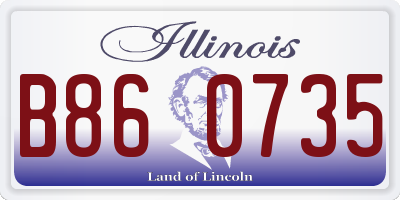 IL license plate B860735
