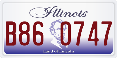 IL license plate B860747