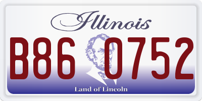 IL license plate B860752