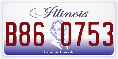 IL license plate B860753