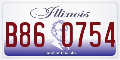 IL license plate B860754