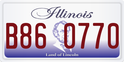 IL license plate B860770