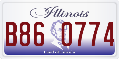 IL license plate B860774