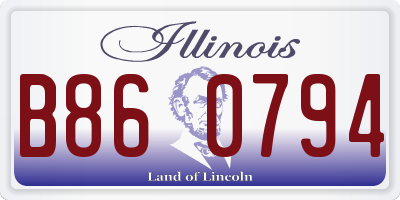 IL license plate B860794