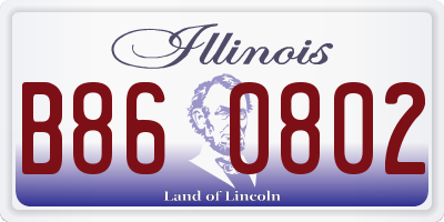 IL license plate B860802