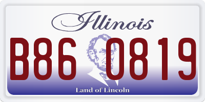 IL license plate B860819