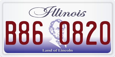 IL license plate B860820