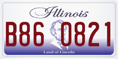IL license plate B860821
