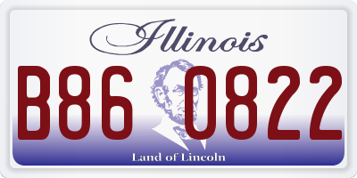 IL license plate B860822