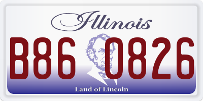 IL license plate B860826