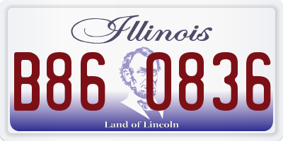 IL license plate B860836