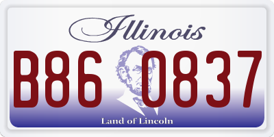 IL license plate B860837