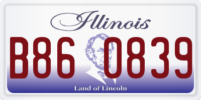 IL license plate B860839