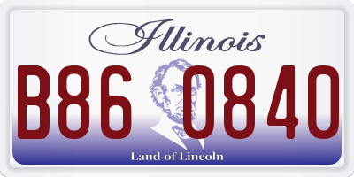 IL license plate B860840