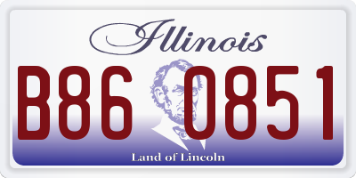 IL license plate B860851