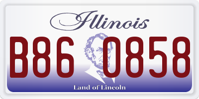 IL license plate B860858