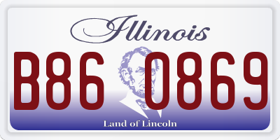 IL license plate B860869