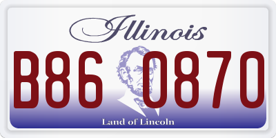 IL license plate B860870