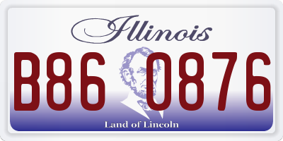 IL license plate B860876